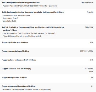WUNSCHPUPPE für Bestellung 202200100