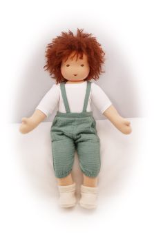 Puppenlatzhose dunkelgrün mit T-Shirt Zweiteiler 44-48cm (IF)