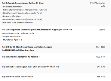 WUNSCHPUPPE für Bestellung 202500217
