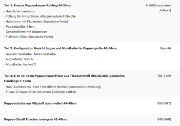 WUNSCHPUPPE für Bestellung 202500327