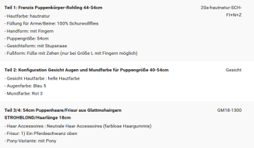 WUNSCHPUPPE für Bestellung 202500338