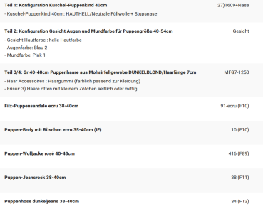 WUNSCHPUPPE für Bestellung 202500352