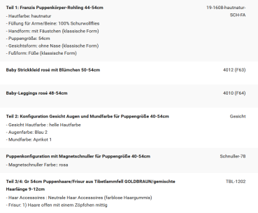 WUNSCHPUPPE für Bestellung 202500374