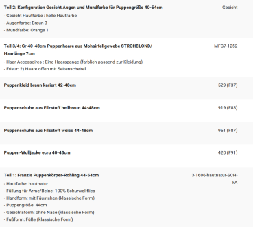 WUNSCHPUPPE für Bestellung 202500400