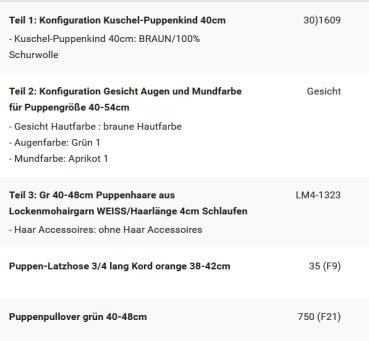 WUNSCHPUPPE für Bestellung 202600018