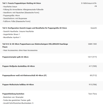 WUNSCHPUPPE für Bestellung 202600062