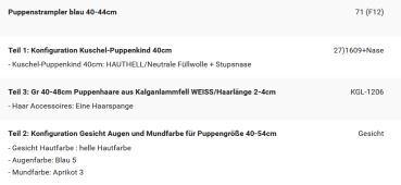 WUNSCHPUPPE für Bestellung 202600101