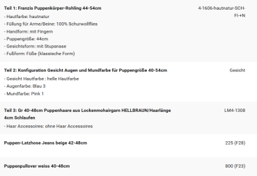 WUNSCHPUPPE für Bestellung 202600115