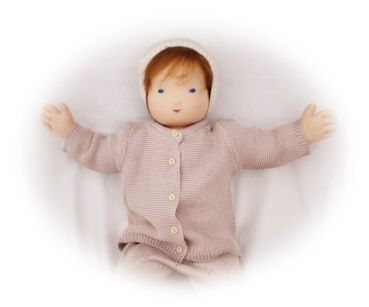 Baumwoll-Strickjacke beige 54cm (IF)