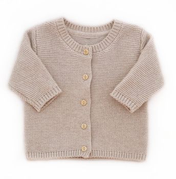 Baumwoll-Strickjacke beige 54cm (IF)