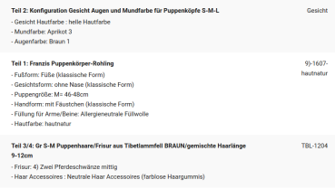 WUNSCHPUPPE für Bestellung 201900573