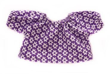 Puppenbluse lila geblümt 28-30cm