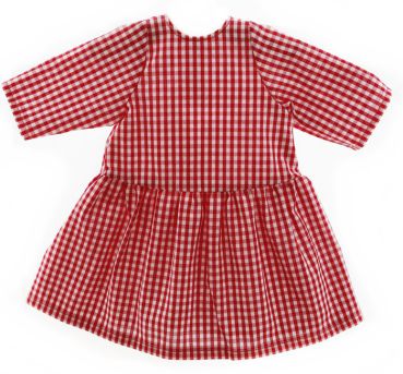 Puppenkleid rot-kariert 42-48cm