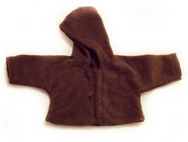 Puppen-Kapuzenjacke braun 42-48cm