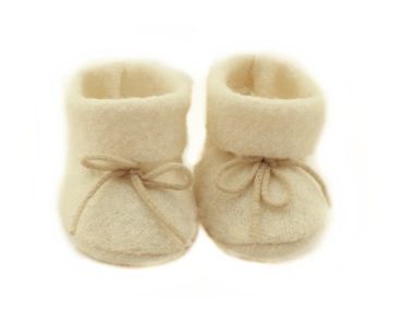 Puppen-Wollschuhe ecru 44-48cm