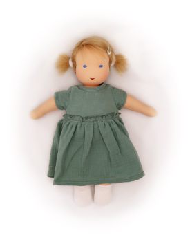 Puppenkleid dunkelgrün 38-44cm (IF)