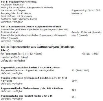 WUNSCHPUPPE für Bestellung 201800489