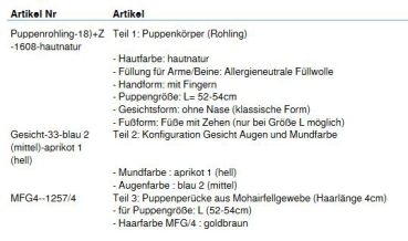 Wunschpuppe für Bestellung 201710358