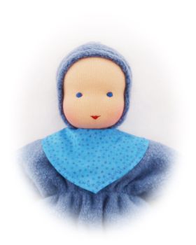 Schmusepuppe mittelblau 27cm