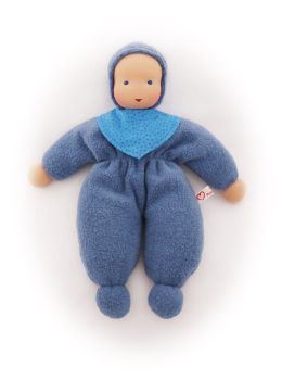 Schmusepuppe mittelblau 27cm