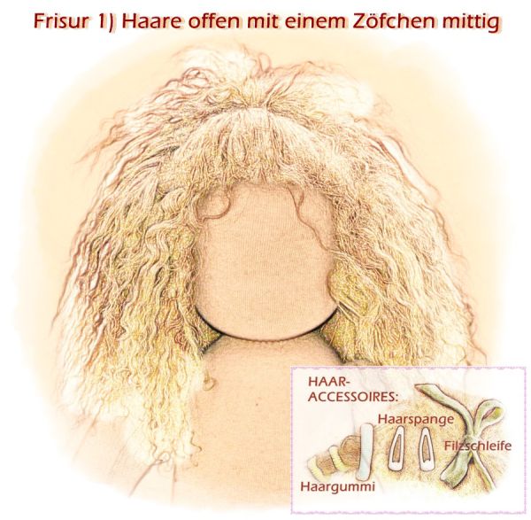Teil 3/4: Gr 54cm Puppenhaare/Frisur aus Tibetlammfell WEISS/gemischte Haarlänge 9-12cm