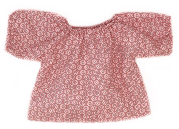Puppenbluse rosa kariert 38-44cm