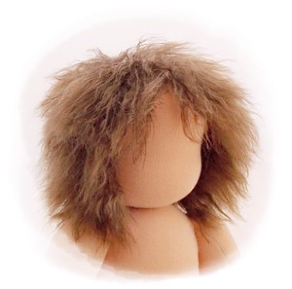 Teil 3/4: Gr 40-48cm Puppenhaare aus Mohairfellgewebe hellbraun/Haarlänge