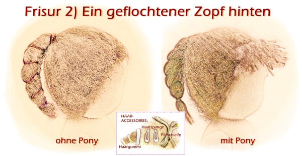 Teil 3/4: Gr 54cm Puppenhaare/Frisur aus Glattmohairgarn GINGER/Haarlänge 18cm