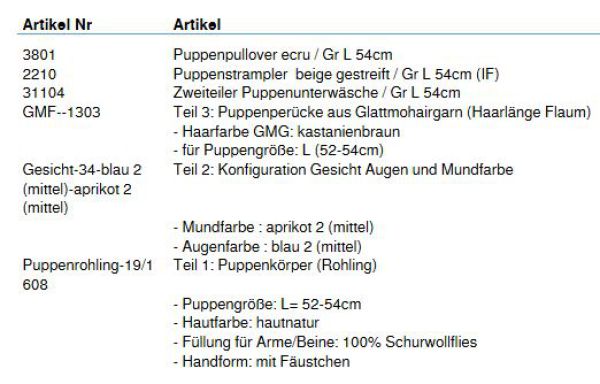 Wunschpuppe für Bestellung 201610552