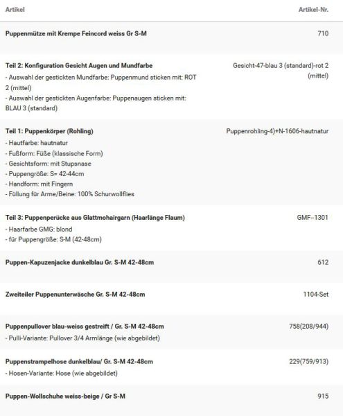 Wunschpuppe für Bestellung 201710462