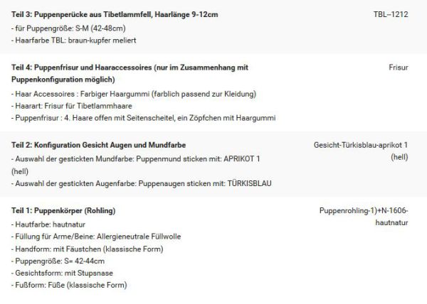 Wunschpuppe für Bestellung 201710526