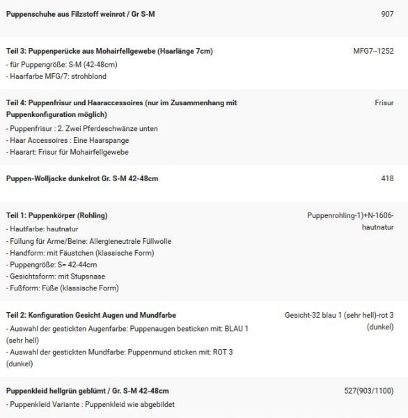 Wunschpuppe für Bestellung 201710584