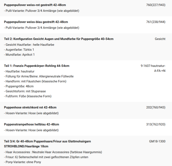 WUNSCHPUPPE für Bestellung 202001082