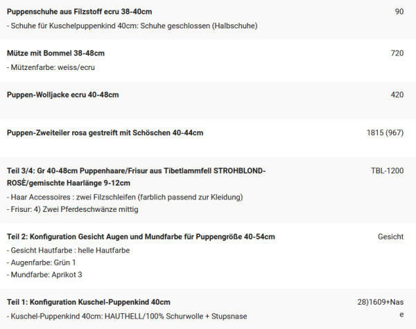 WUNSCHPUPPE für Bestellung 202001114