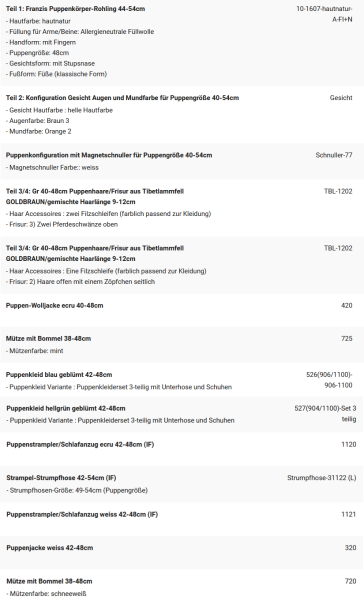 WUNSCHPUPPE für Bestellung 202001171