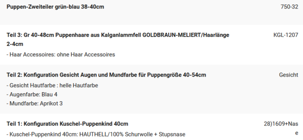 WUNSCHPUPPE für Bestellung 202001178
