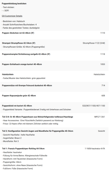 WUNSCHPUPPE für Bestellung 202001252