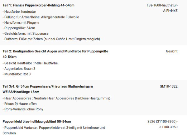 WUNSCHPUPPE für Bestellung 202001281