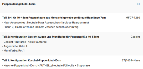 WUNSCHPUPPE für Bestellung 202001284