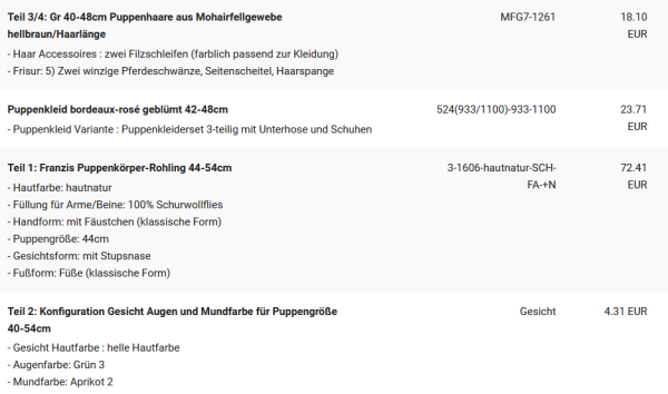 WUNSCHPUPPE für Bestellung 202001352