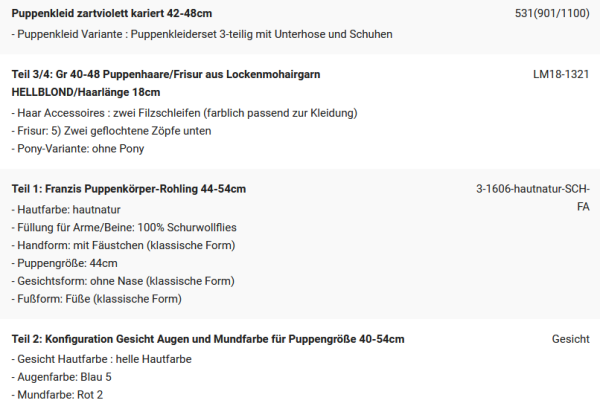 WUNSCHPUPPE für Bestellung 202001384