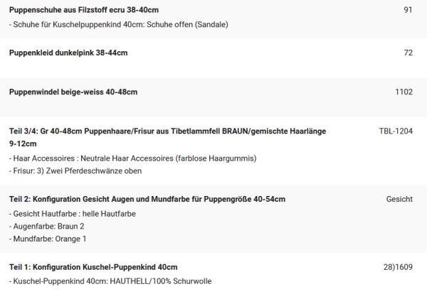 WUNSCHPUPPE für Bestellung 202001398
