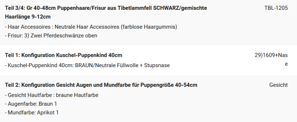WUNSCHPUPPE für Bestellung 202101477