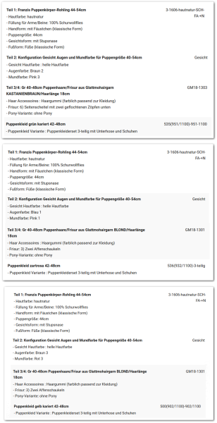 WUNSCHPUPPE für Bestellung 202101483