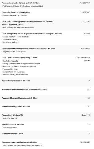 WUNSCHPUPPE für Bestellung 202101546