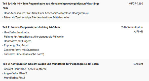 WUNSCHPUPPE für Bestellung 202101549