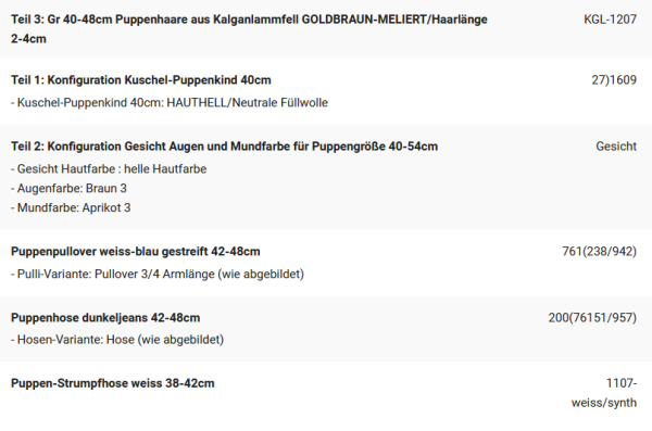 WUNSCHPUPPE für Bestellung 202101558