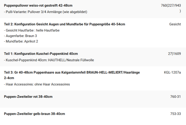 WUNSCHPUPPE für Bestellung 202101569