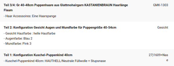 WUNSCHPUPPE für Bestellung 202101613