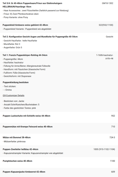 WUNSCHPUPPE für Bestellung 202101679